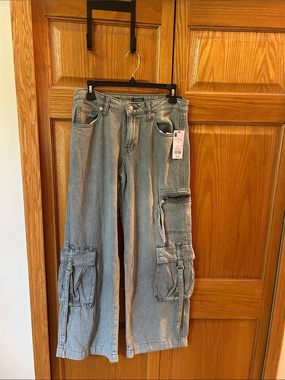 wild fable Light Wash gray Wide Leg Cargo Jeans